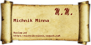 Michnik Minna névjegykártya